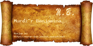 Murár Benjamina névjegykártya